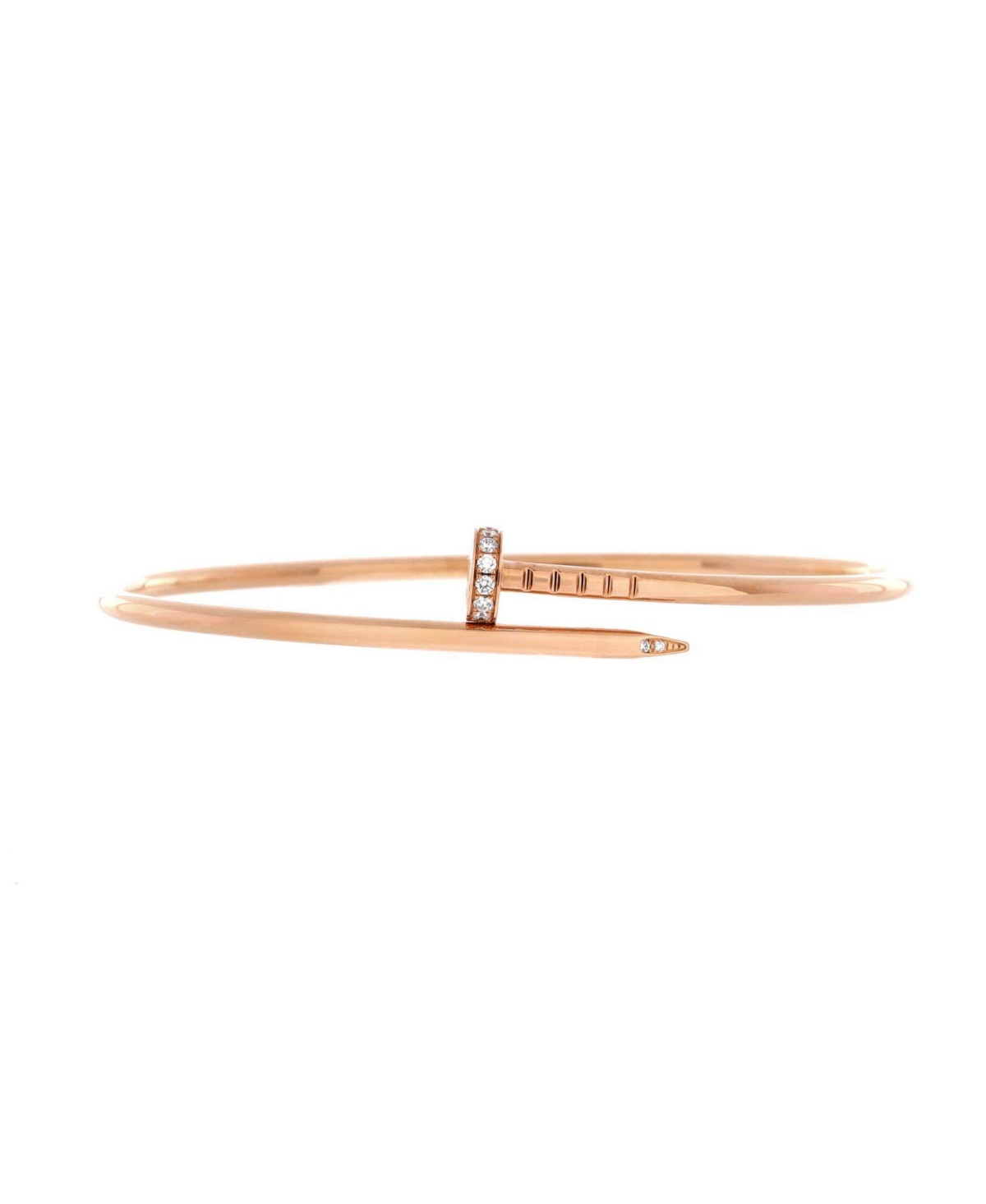 Small Juste un Clou Bracelet 18K Rose Gold with Diamonds - 18k rose gold