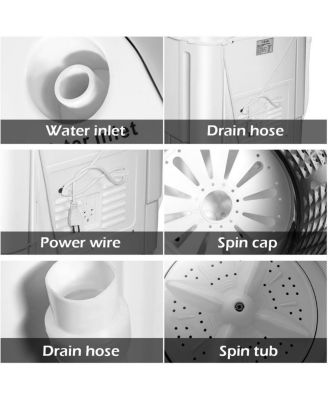 8lbs Compact Mini Twin Tub Washing Machine Washer Spinner