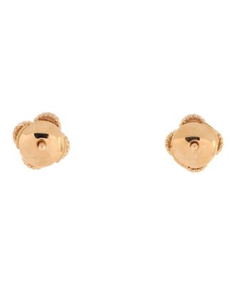 Sweet Alhambra Stud Earrings 18K Rose Gold and Carnelian