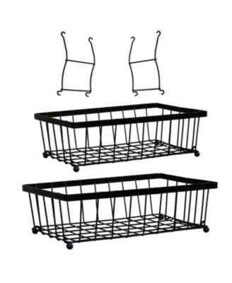 Indoor Metal Wire 2-Tier Collapsible Tabletop Storage Basket