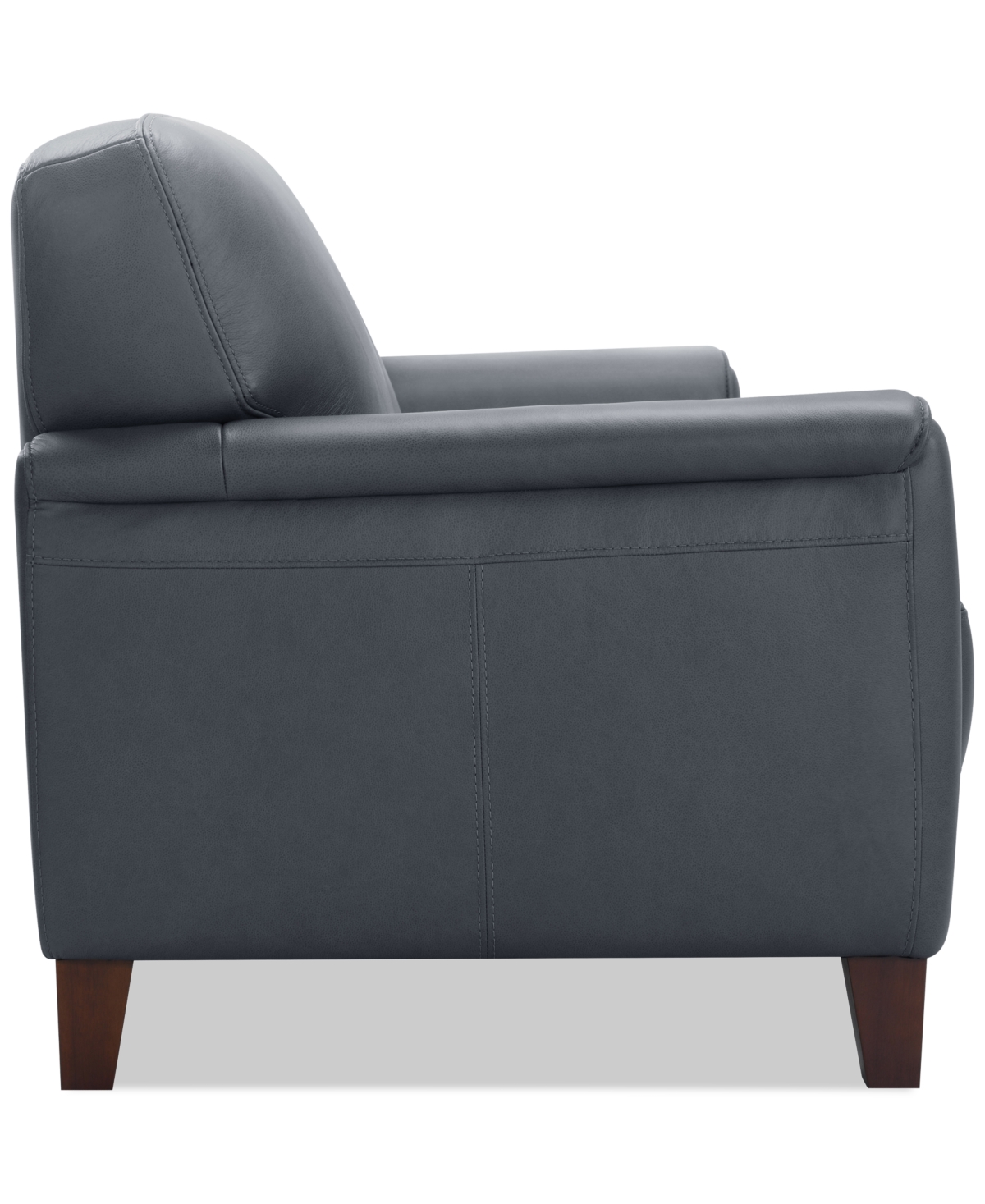 Macy's Ashlinn 84" 3 Seat Leather Sofa, Exclusively At  In Black