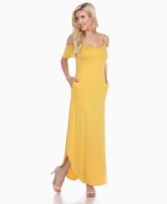 Women's Cold Shoulder Full Length Maxi Dress