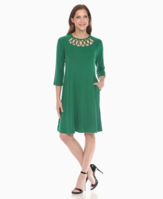 Women's Criss Cross Neckline A-line Dress
