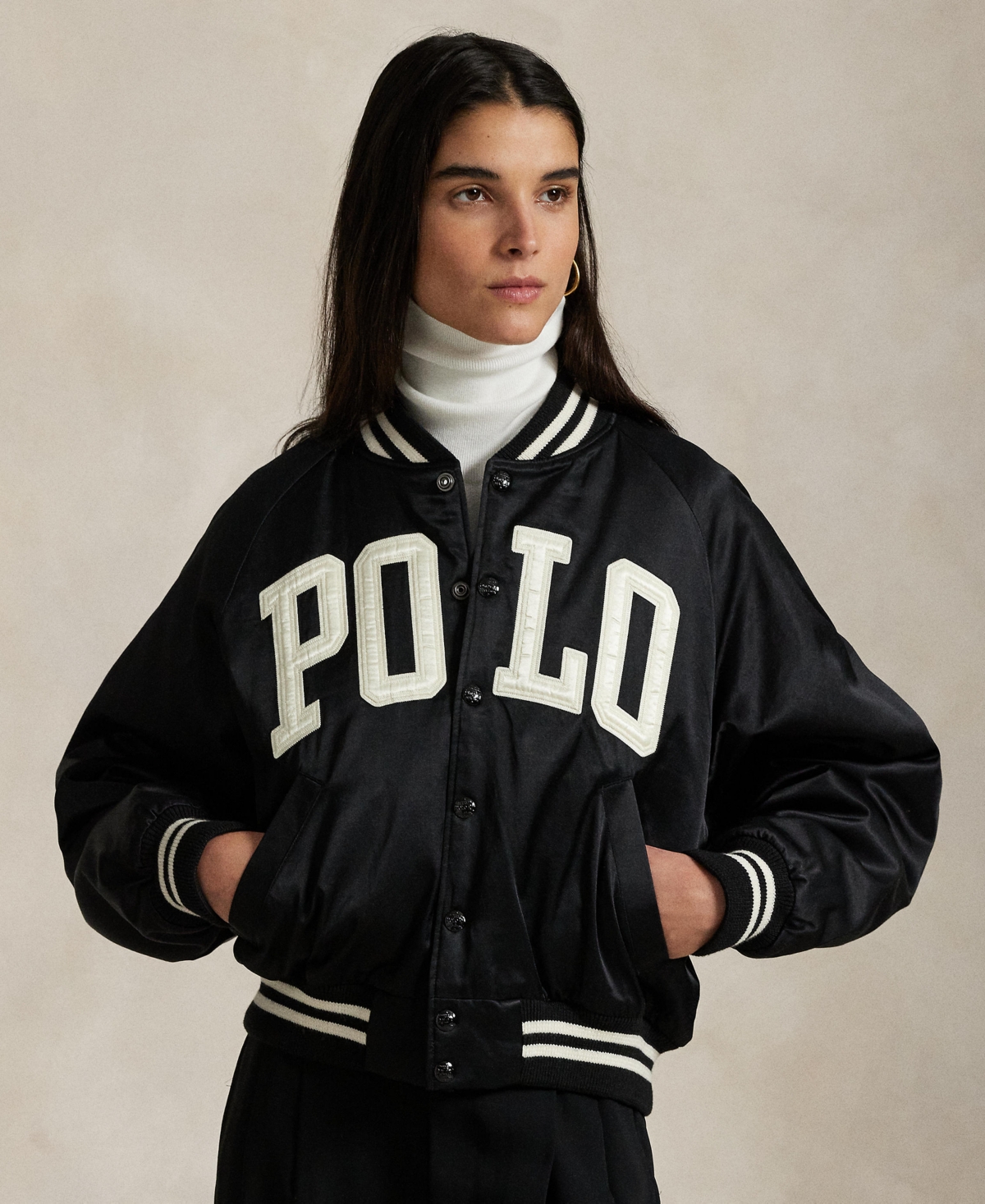 Polo Ralph Lauren Logo Satin Bomber Jacket