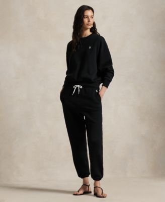 Womens Fleece Crewneck Sweatshirt Drawstring Sweatpants