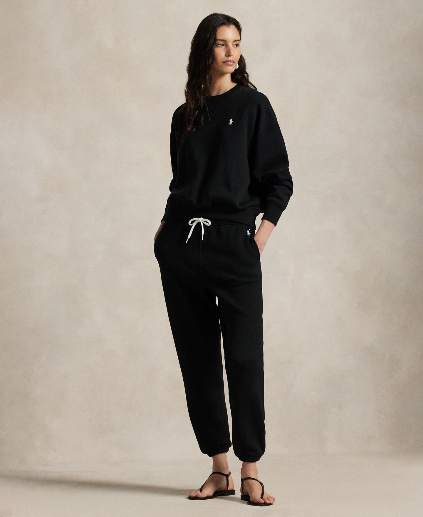 Женские комплекты Polo Ralph Lauren Fleece Crew Neck Sweatshirt & Drawstring Sweatpants, цвет: Зелёный, вариант 1 — фото 1