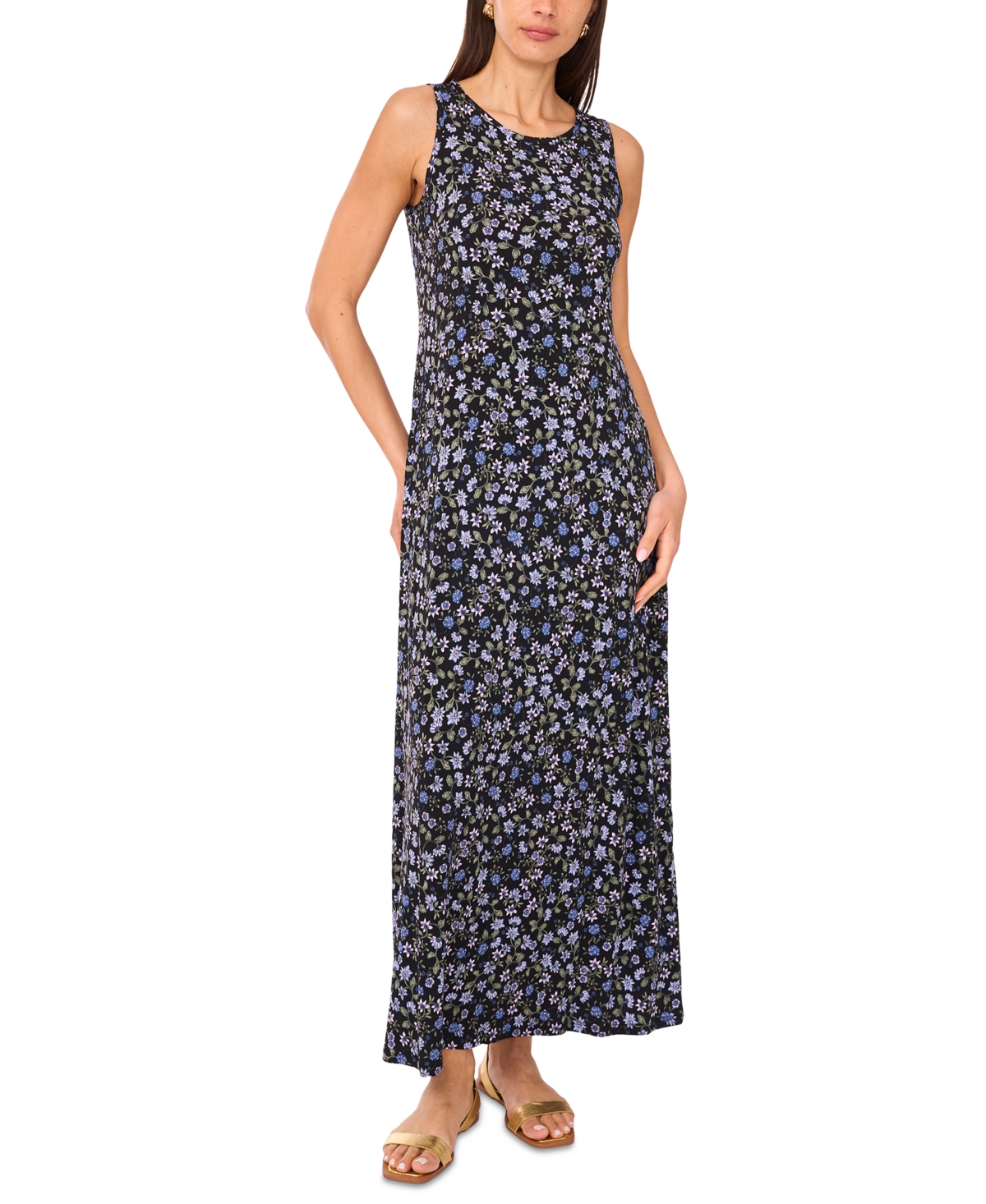 Shop Vince Camuto Women's Floral-print A-line Maxi Dress