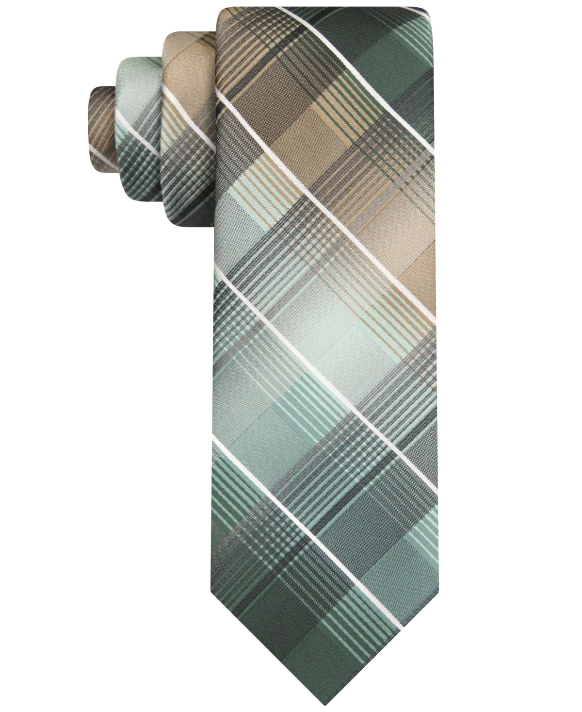 Men's Classic Shadow Gradient Plaid Tie - Teal