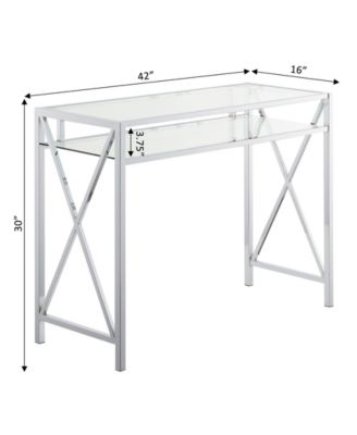 Oxford Chrome 42" Desk with Shelf