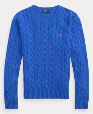 Women's Cable Wool-Cashmere Crew Neck Sweater