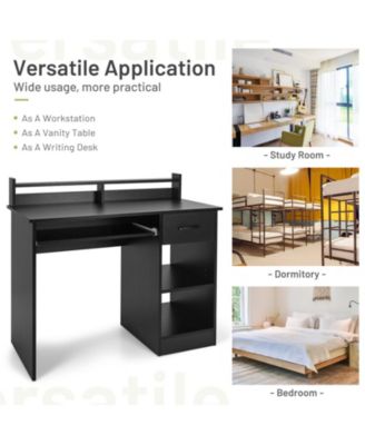 Set of 1 Study Laptop Table with Drawer and Keyboard Tray