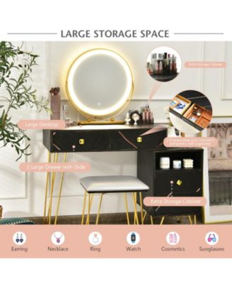 Modern Dressing Table with Storage Cabinet