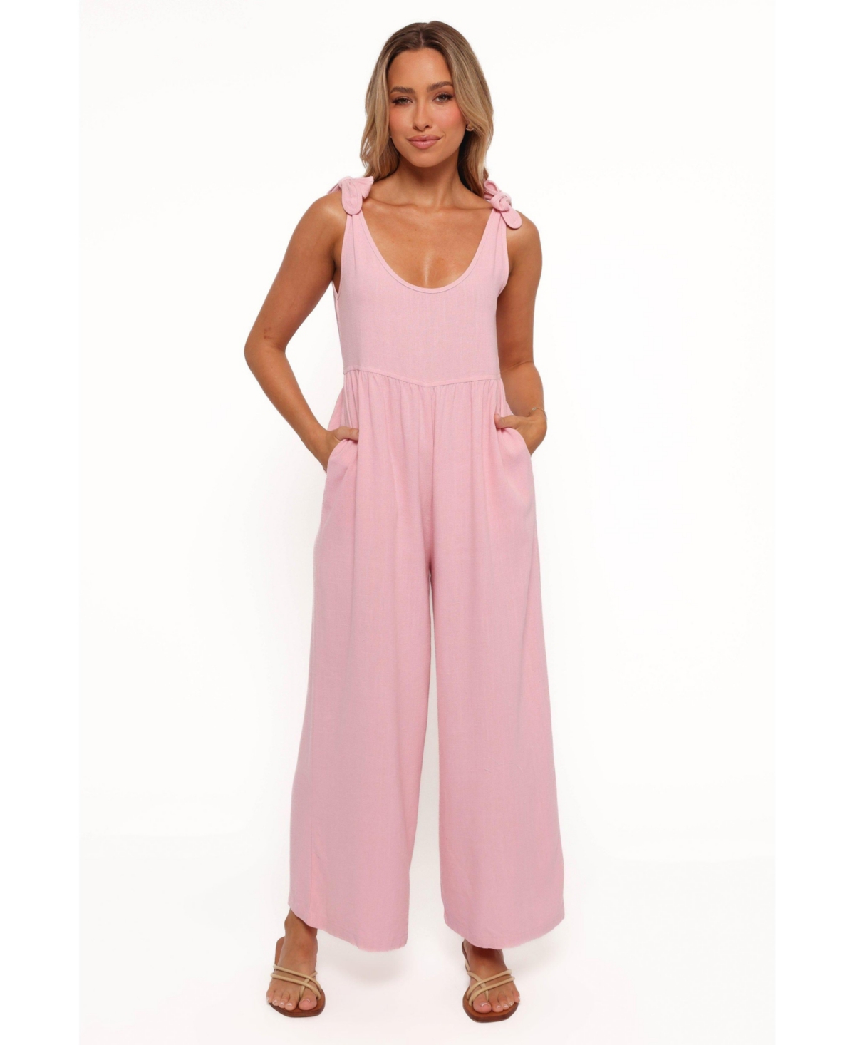 Women's Ayla Linen Jumpsuit - Pale pink