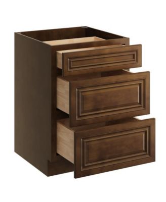 Kitchen Floor Base Cabinet 24-Inch Width x 34.5-Inch Height x 24-Inch Depth with 3 Drawers
