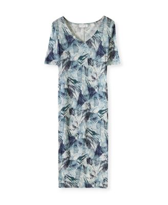 Women's Linen Blend Midi Dress