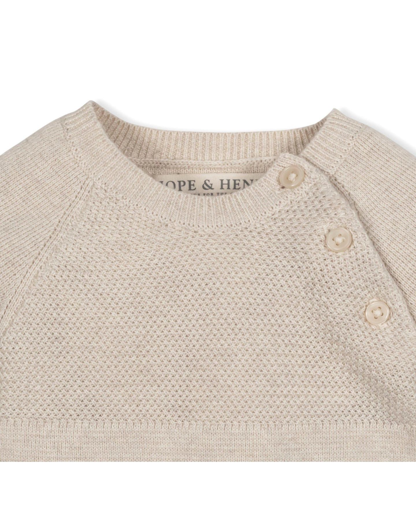 Комбинезон Hope & Henry Organic Raglan Footed Sweater Romper для мальчиков-малышей, цвет: Светлый овсяный меланжевый — фото 2