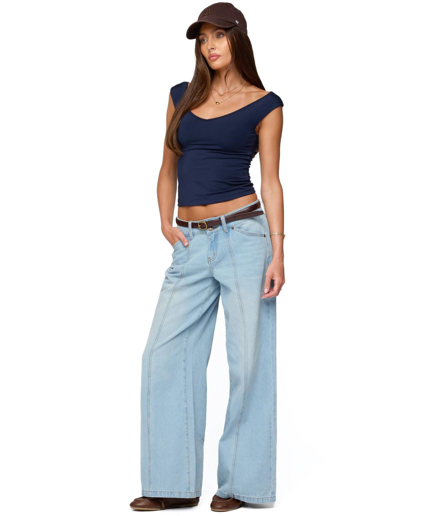Women's Angeline Wide V Neck Top