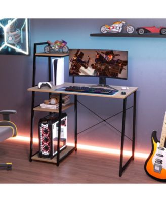 Computer Desk with Shelves and 3-Tier Storage Bookshelf