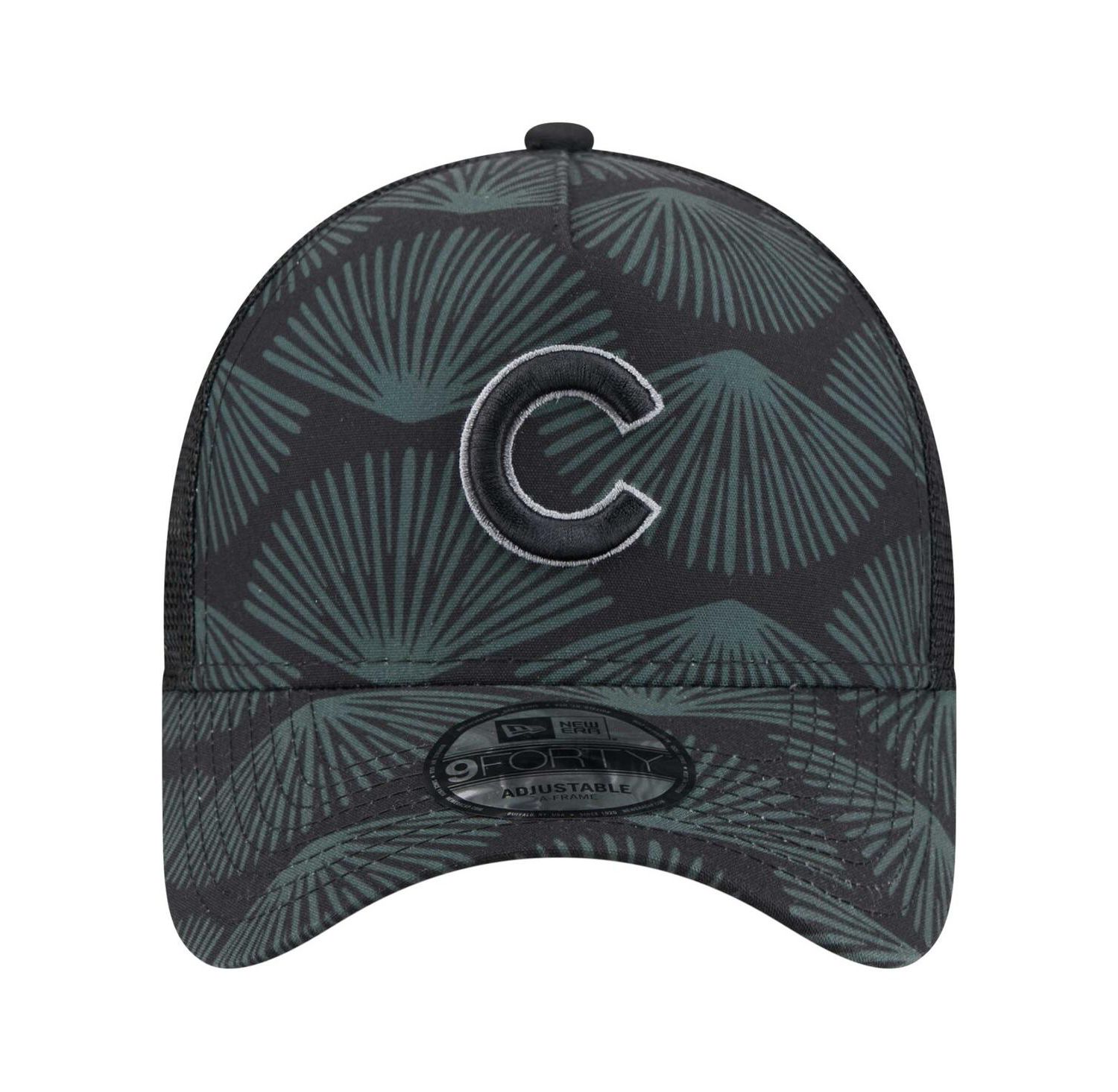 Men's Black Chicago Cubs 9FORTY A-Frame Trucker Adjustable Hat
