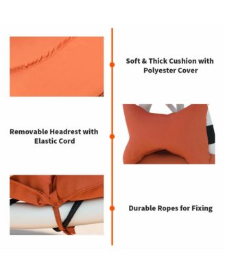 Outdoor Patio Lounge Chair Chaise w/ Steel Frame Cushion Canopy