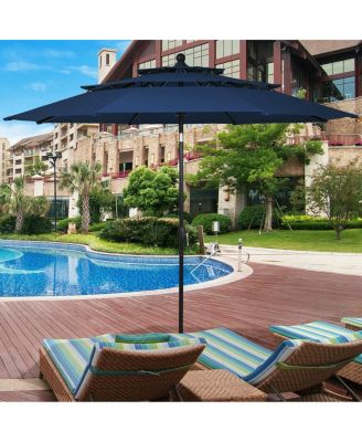10 Feet 3 Tier Outdoor Patio Umbrella with Double Vented
