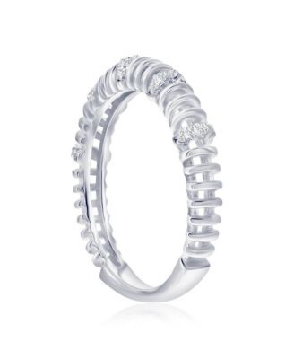 Sterling Silver, 3.5mm Wire Design CZ Ring