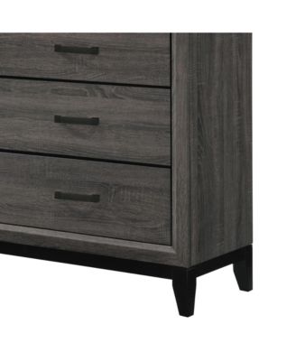 Ambroise Wood Dresser & Mirror, Gray/Black