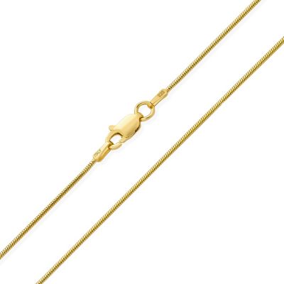 Flexible Strong 1.5MM Gold Plated .925 Sterling Silver Magic 8-Sided Snake Chain Necklace