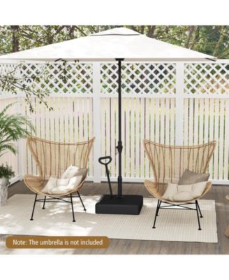 Mobile Patio Umbrella Base Water Sand Fillable Market Table Umbrella Stand with 3 Wheels