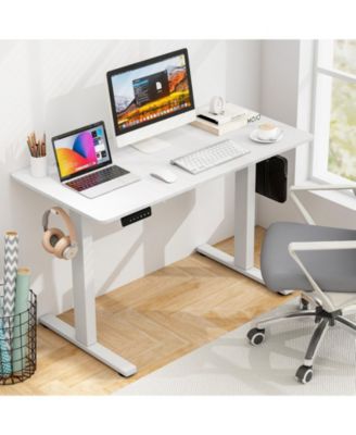Electric Standing Desk with 3 Memory Height Settings and 2 Hanging Hooks & Cable Management
