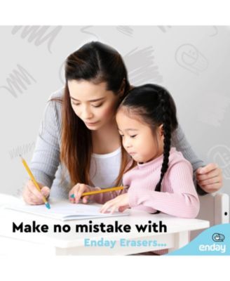 Erasers Pencil Toppers, Arrowhead Rubber Non- Abrasive Cute Pencil Cap and Top Erasers for Kids and Adults, School Supplies in Pink, Orange, Blue, Purple, Green, Yellow (50 PC) - by Enday