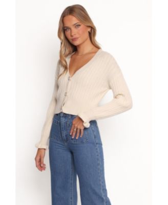 Women's Zana Ribbed Ruffle Cuff Knit Sweater