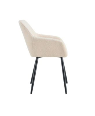 Streamdale Modern Accent Club Chairs, Set of 2, Beige TEDDY Fabric