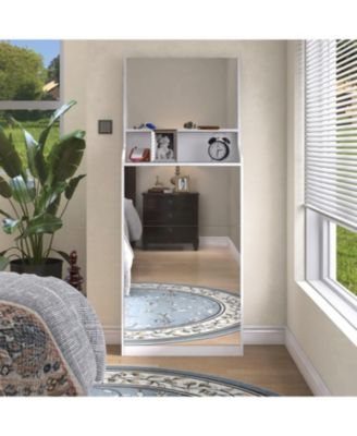 Streamdale 3-Mirror White Shoe Cabinet for Entryway