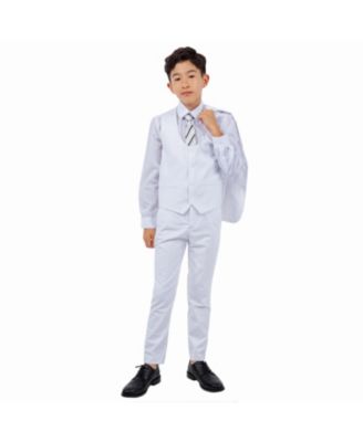 Little Boys White 5 PC Suit