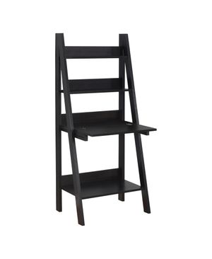 Compact Ladder Writing Desk with Built-in Bookshelves For Study Room