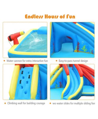 Inflatable Water Slide Crab Dual Slide Bounce House Splash Pool Without Blower