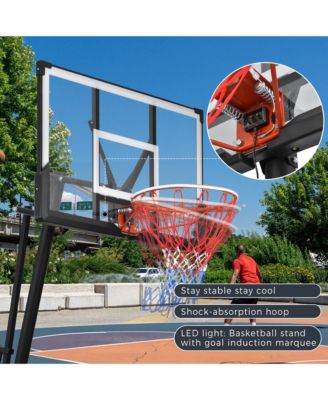 Portable Basketball Hoop System ,8-10ft Height Adjustable for Youth Adults LED Basketball Hoop Lights