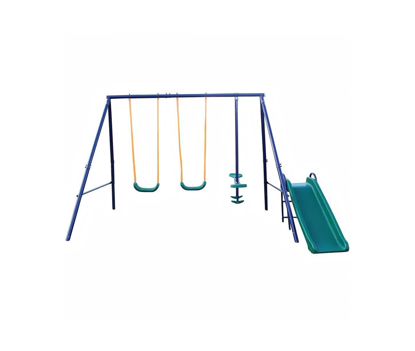 Детские игрушки Flynama A-Frame Metal Swing Set with Slide, For 2 Children, Ages 3-8 — фото 1