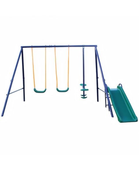 Детские игрушки Flynama A-Frame Metal Swing Set with Slide, For 2 Children, Ages 3-8