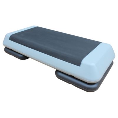 Adjustable Workout Aerobic Stepper Fitness Exercise Step Platform with 2 Risers Gray Black
