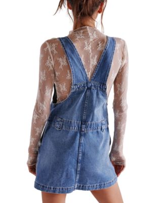 Women's Edie Denim Cotton Overalls Dress