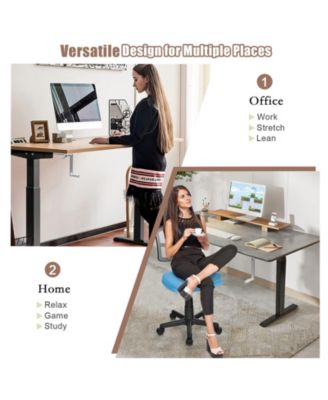 Hand Crank Stand Up Desk Frame, Manual Height Adjustable Standing Workstation with Foldable Crank Handle, Cable Management Tray