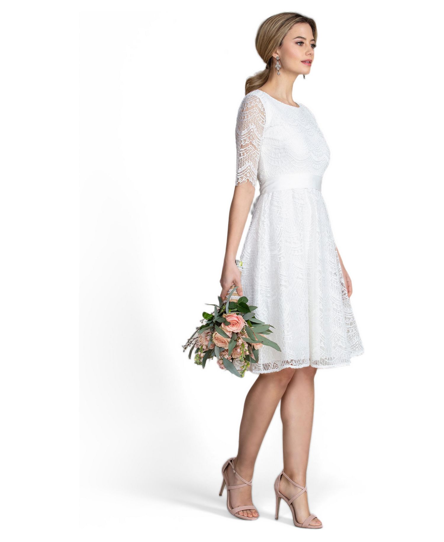 Women's Evie 3/4 Sleeve Knee Length Lace Dress