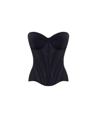 Women's Smart heart-shaped low-waist black fitted corset
