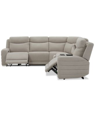 Kristyan 6-Pc. Fabric Sectional with 2 Power Recliners and Console, Exclusively at Macy's