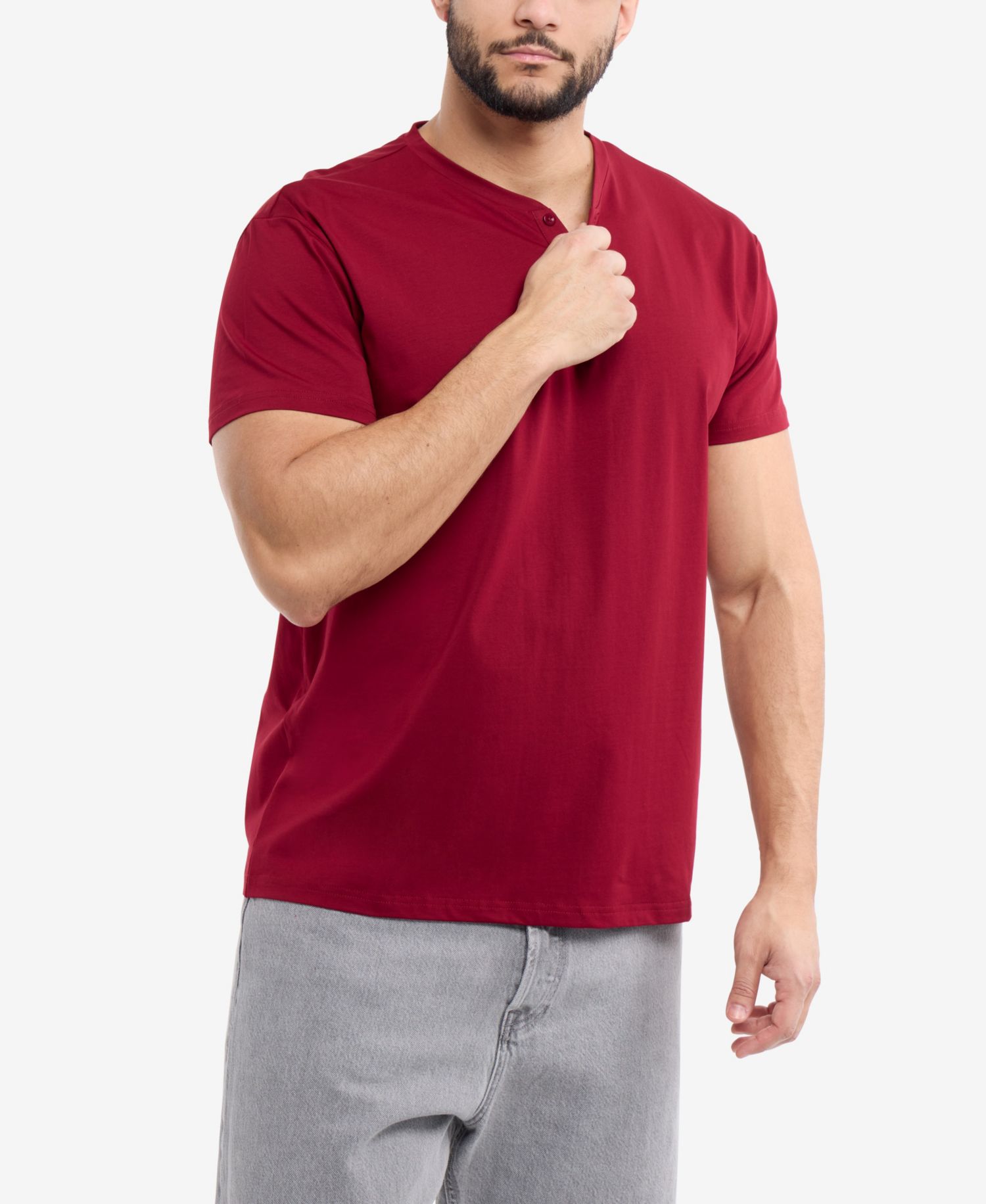 Big & Tall Basic Henley Neck Short Sleeve T-Shirt