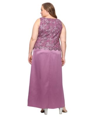 Plus Size Stretch Tulle 3/4-Sleeve Jacket Dress