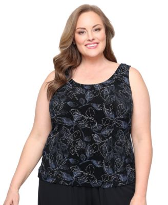 Plus Size 2-Pc. 3/4-Sleeve Jacket & Top Set