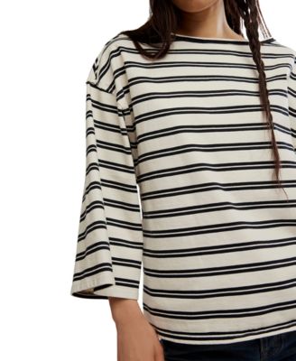 Women's Cest La Vie Boat-Neck Cotton T-Shirt